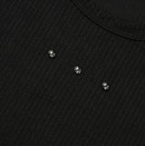 Triple Stud Ribbed Sleeveless Top