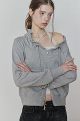 BLOOM ZIP-UP JACKET melange grey
