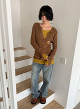 HENLEY BUTTON SLIM KNIT