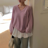 [MADE] Silhouette, summer V-neck loose fit knit
