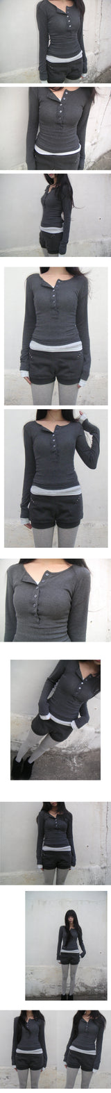 two-tone layered tee