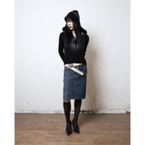 Sprayed Star Knit Hoodie(Black)