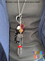 Extremely prosperous red and black bag hanging