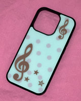 [made] Dot treble clef light mint phone case(glass bumper)