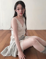 enthea satin v-lace bustier ops