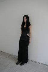 リボンマキシスカート(black)