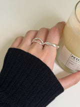 [2 set] bold stone ring set
