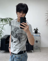 ルーデン ヴィンテージ グラフィック クロップ ショートスリーブ Tシャツ