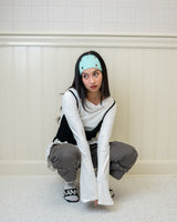 Off White Ruffle Hem Layer Top