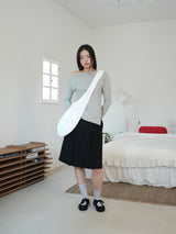 ONE-SHOULDER ELASTIC T (MELANGE)