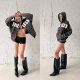 "TIMELESS" Washed Zip Hoodie