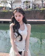 [♡MADE♡] bali corsage on halter top