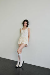 CUDDLY BALLOON SKIRT PANTS / BEIGE