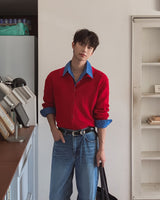 Carnel Mild Collar Knit Cardigan