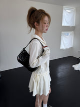 buckle stud shoulder bag