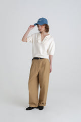 Wide pintuck pants_beige