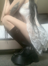Sugena Platform Buckle Long Boots