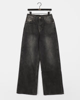 ラディアンバックバンドワイドデニムパンツ