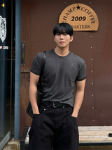 ダンブルストライプマッスルフィットショートスリーブTシャツ