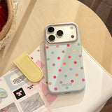 ドーパミン カラー ポルカドット ソフト アイフォン ケース (iPhone 13–17 Series)