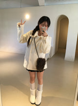 snow double-button coat