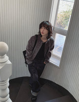 Lining roll-up balloon fit raw denim