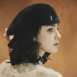 VA Stud Angora Hunting Cap / Black