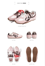 WE FLOWER Trendy New Baguette German Training Shoes, Versatile, Comfortable and Lightweight - Barbie Pink
