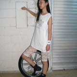 メッシュネットスリーブレス white