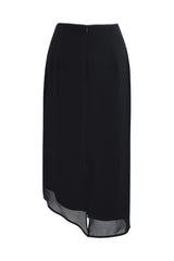  Lisha wrap long skirt (black)