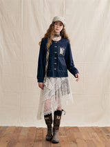 British Check Scarf Linen Blouse