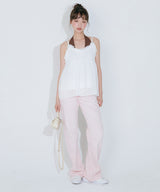 DOT CHIFFON SLEEVELESS BLOUSE (WHITE)