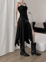 Lay Shirred Mesh Layered Sleeveless