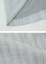 #FZ Stripe Shirt Layered Drape T-Shirt (2color)