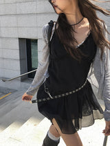 Pokin Lace Ribbed Knee-Long Socks