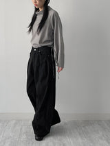 Checked shirring raglan blouse