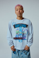 Street league artwork damage washing over-crop fit long sleeve (Melange)