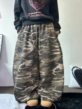 TRACK THREE LINE ダウンスナップバルーンロングパンツ 🖤🩶💚🧸2COLOR