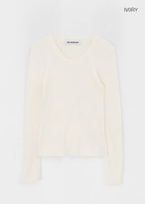 [MADE] Tanjiki Wool U-neck Ribbed Knit