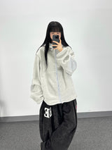reverse elbow fleece zip-up