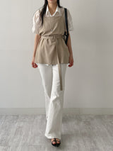 Winkle Roll-up See-through Short Sleeve Shirt