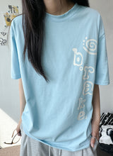 ロール レター タトゥープリント ワンサイド Tシャツ 5カラー