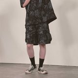 tie-dye cargo shorts_black