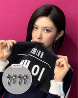 [ILLIT イロハ, NMIXX へウォン Piercing] バレリーナリボンピアス - Silver