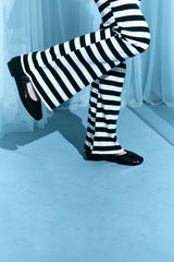 striped semi-bootcut leggings