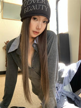 Stripe Collar Burton Long Sleeve Cardigan