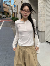 ボタンリブロングスリーブ (4C)