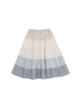 Blooming garden patchwork skirt / ivory