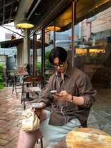 Summer Ice Seersucker Oversized Shirt