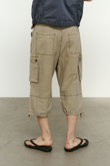 ヴィンテージ ミリタリー カプリ カーゴパンツ(Washed Beige)